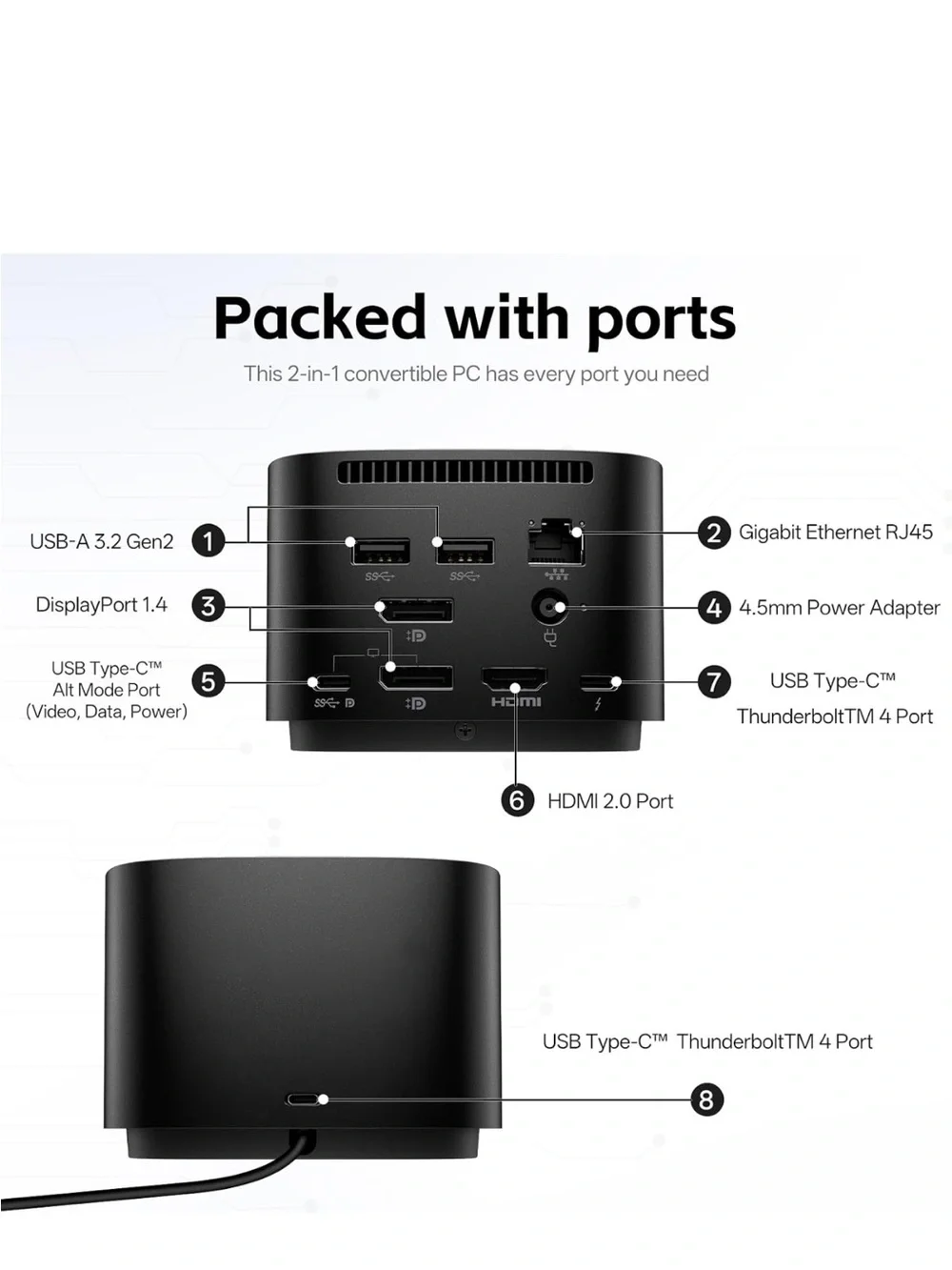 HP G4-120W Docking Station in Black